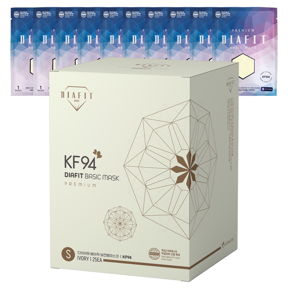 내추럴키스 다이아핏 KF94 국내생산 새부리형 개별포장 소형, 아이보리, 200개, 1개입 59,900원