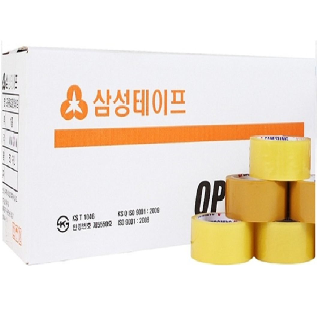 [빛고을] 삼성 박스 테이프 OPP 러버 라바 고무 투명 미색 청 테이프 75,000원