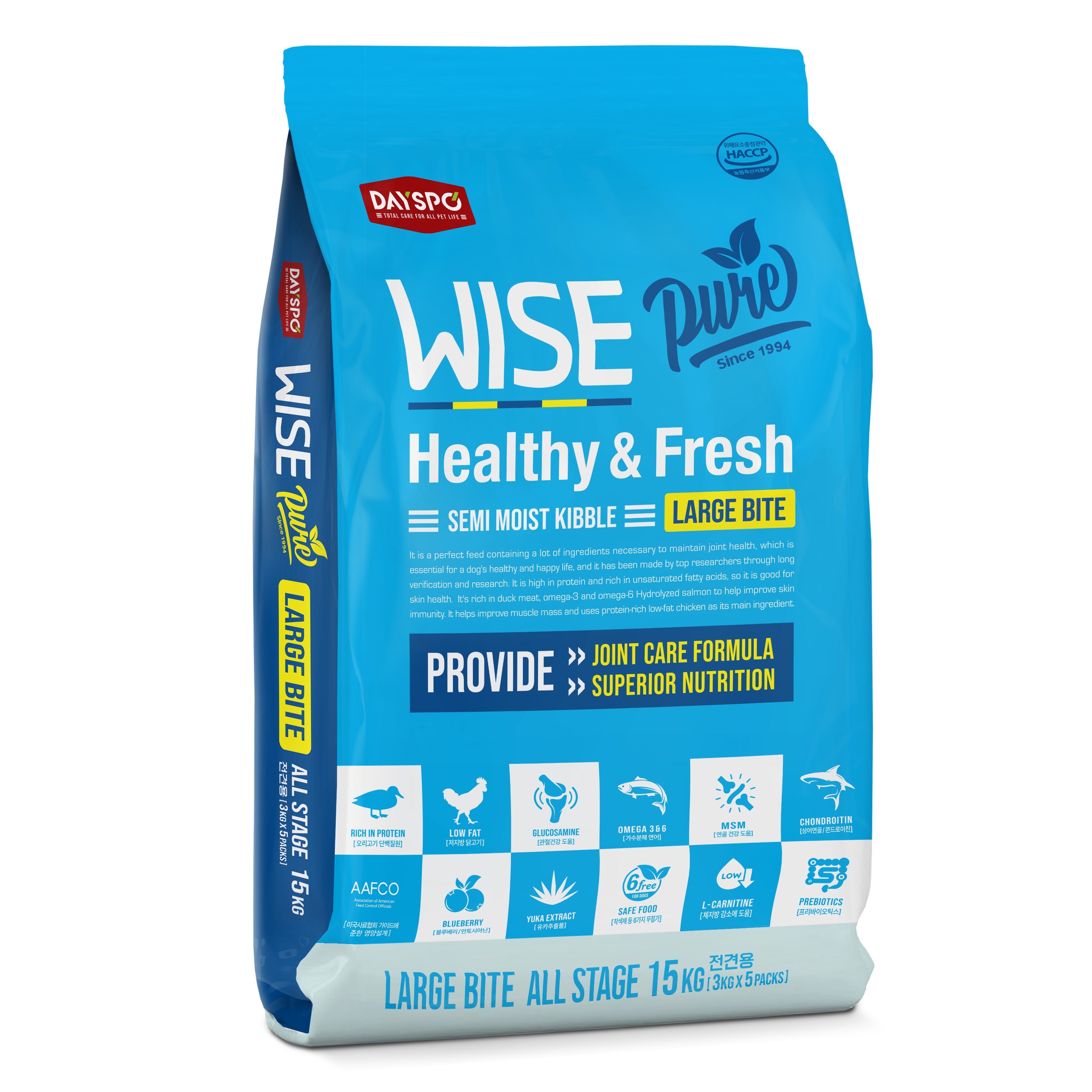 데이스포 전연령 강아지 와이즈 퓨어 라지 소프트사료, 오리, 15kg, 1개 87,520원