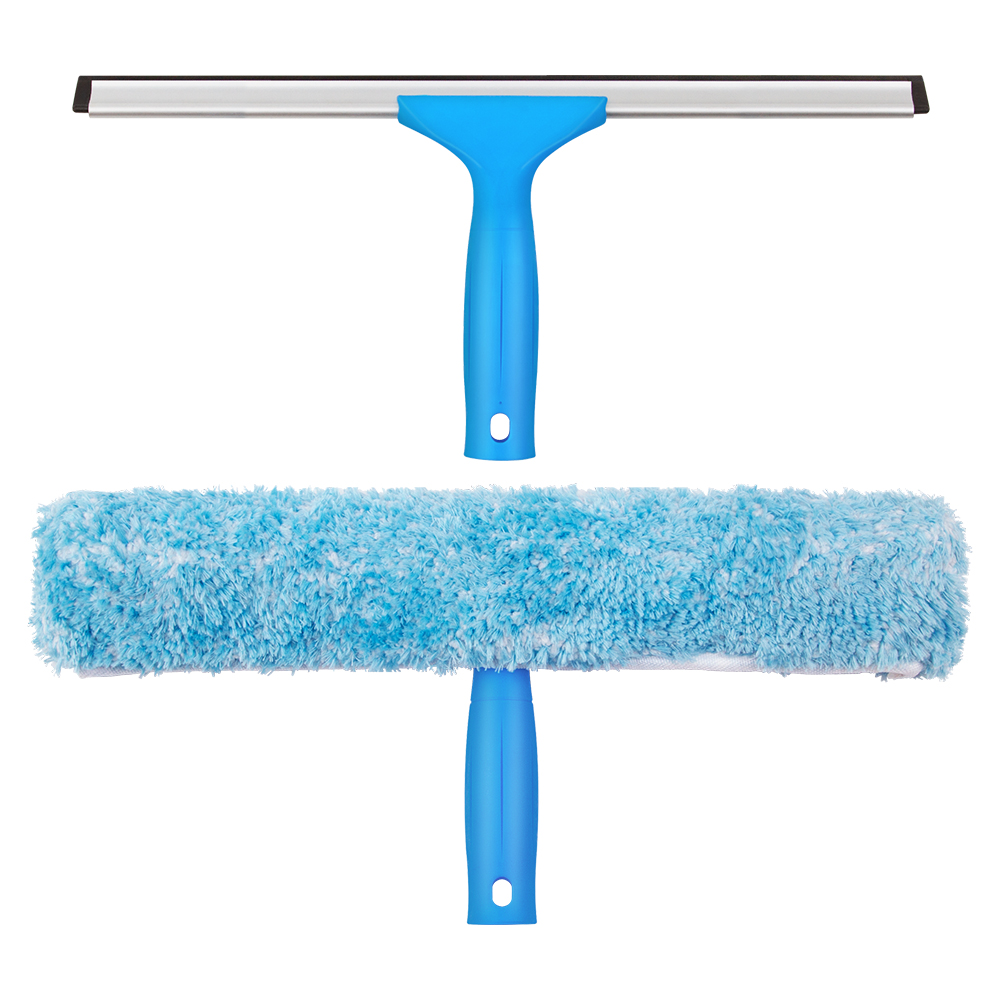 미스터시가 다용도 유리닦이 극세사 손잡이 걸레 + 물기제거 스퀴지 35cm 세트, 블루, 1세트 9,190원