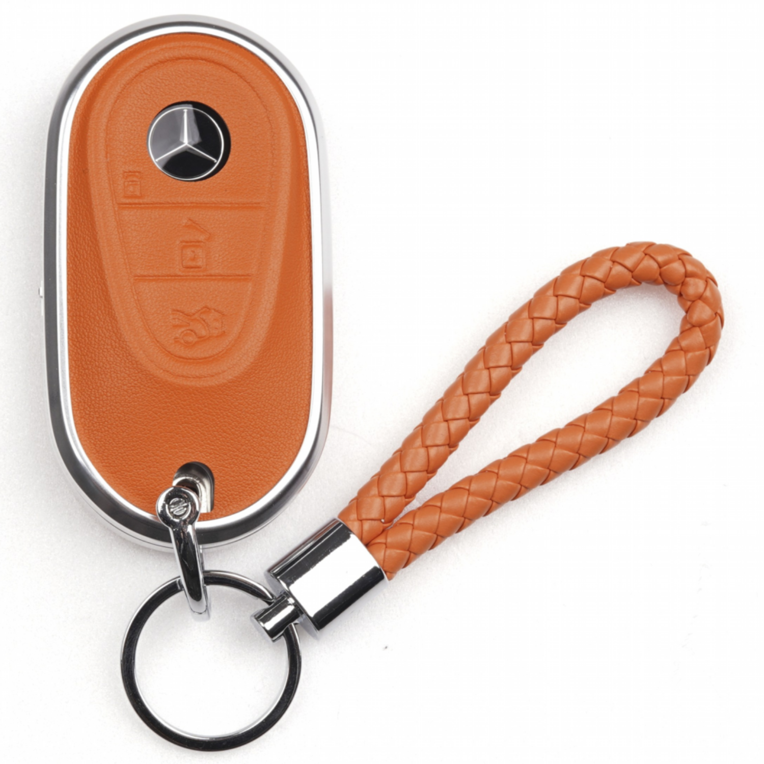 옳다스토어 벤츠 신형 가죽 메탈 키케이스, 오렌지 34,800원