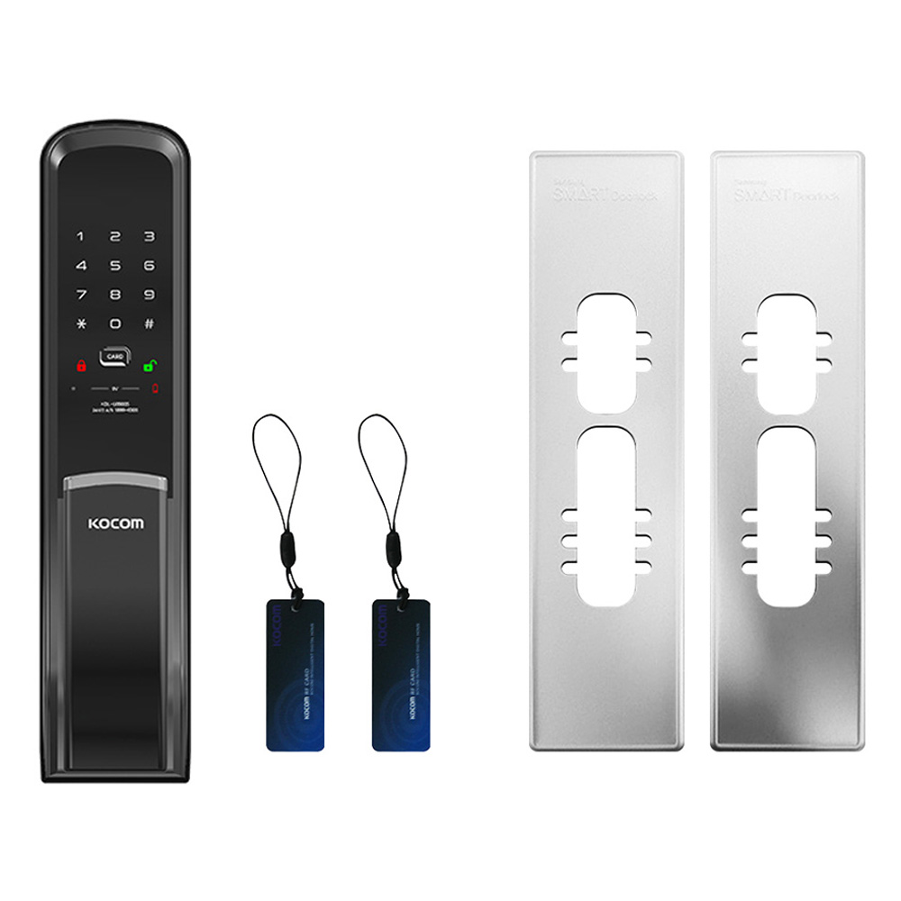 코콤 손잡이 있음 푸시풀 디지털 번호 도어락 KDL-U8900S + 카드 + 보강판 세트 131,000원