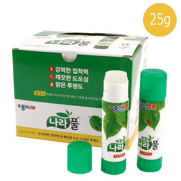 종이나라친환경풀 8g 15g 25g 35g 나라풀 딱풀 고체풀 무독성 11,650원
