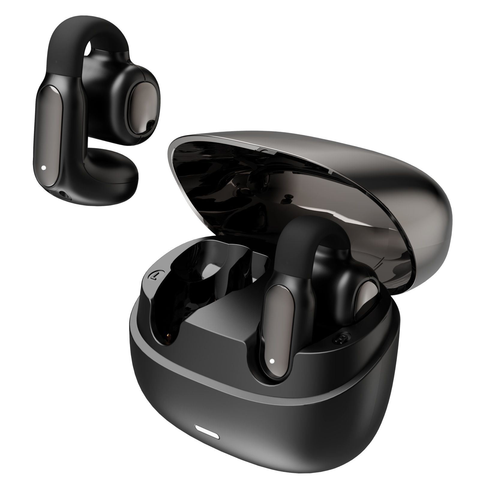 Hmusic AI ENC 노이즈캔슬링 오픈타입 이어클립형 블루투스6.0 무선 이어폰, 블랙, A24 59,900원