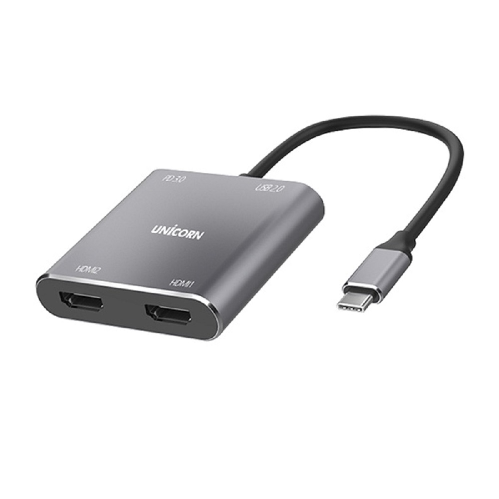 유니콘 USB-Type C TO HDMI 듀얼 디스플레이 컨버터 4 olc*825es, 1개 34,000원