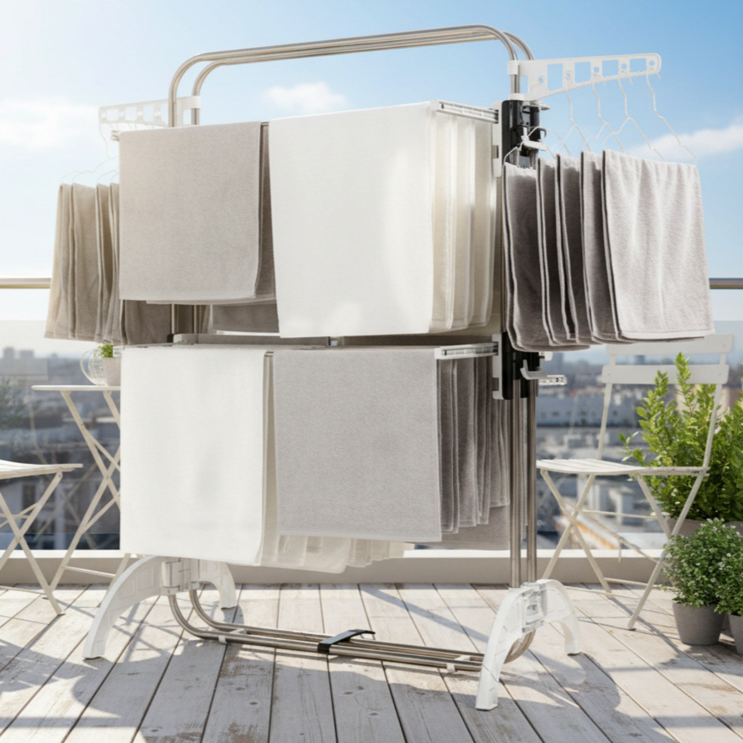 디허브 위싱 밀당 빨래건조대 스텐 중형 4단 5단 접이식 대형 이불 87,800원