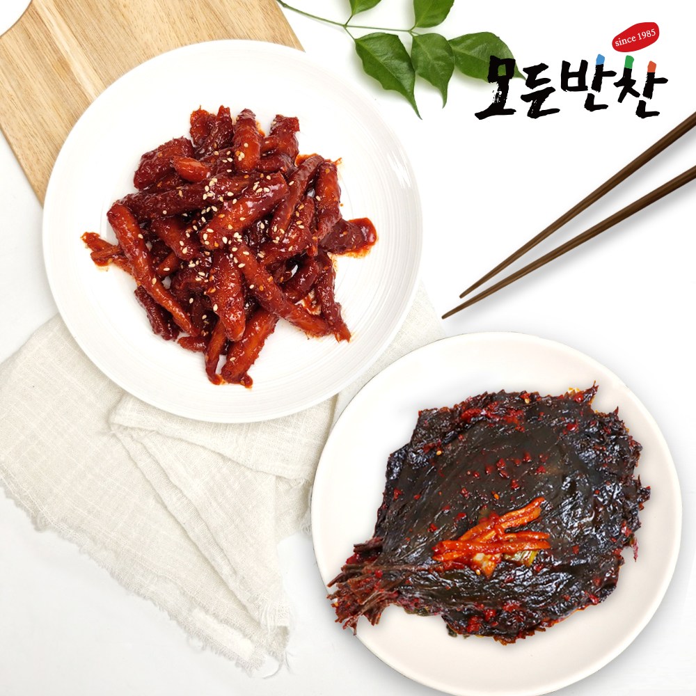 [모든반찬] 깻잎무침 1kg+더덕무침 1kg 반찬세트 무료배송 21,800원