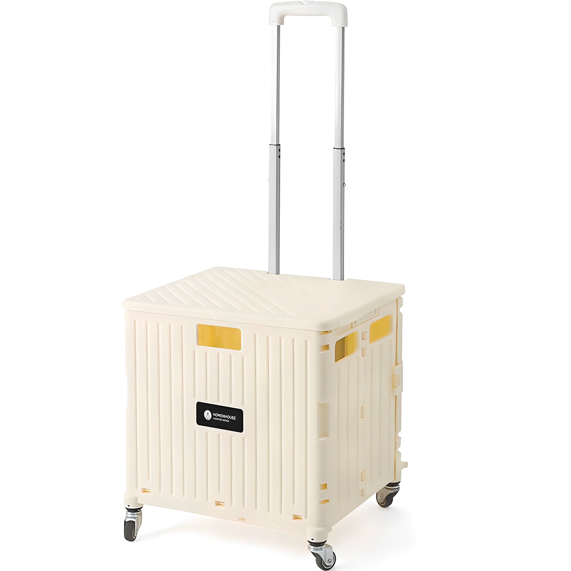 홈앤하우스 4바퀴 접이식 핸드카트 65L + 뚜껑 세트, 아이보리, 1개 38,900원