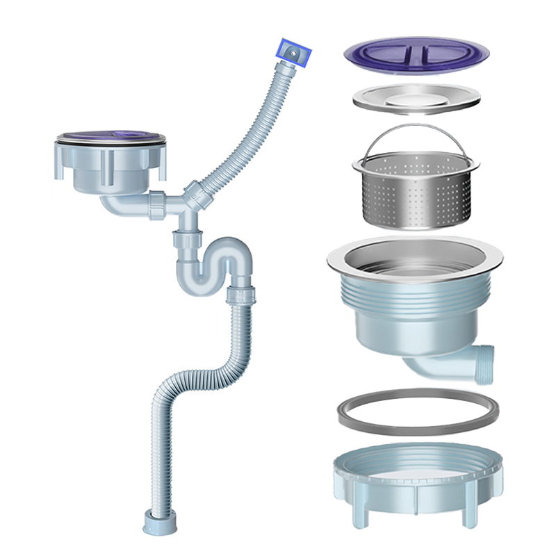 스텐 싱크대 배수구 세트 주방 싱크대 S형 방취트랩 배수구 OF 고니, 1세트, 스텐 49,900원