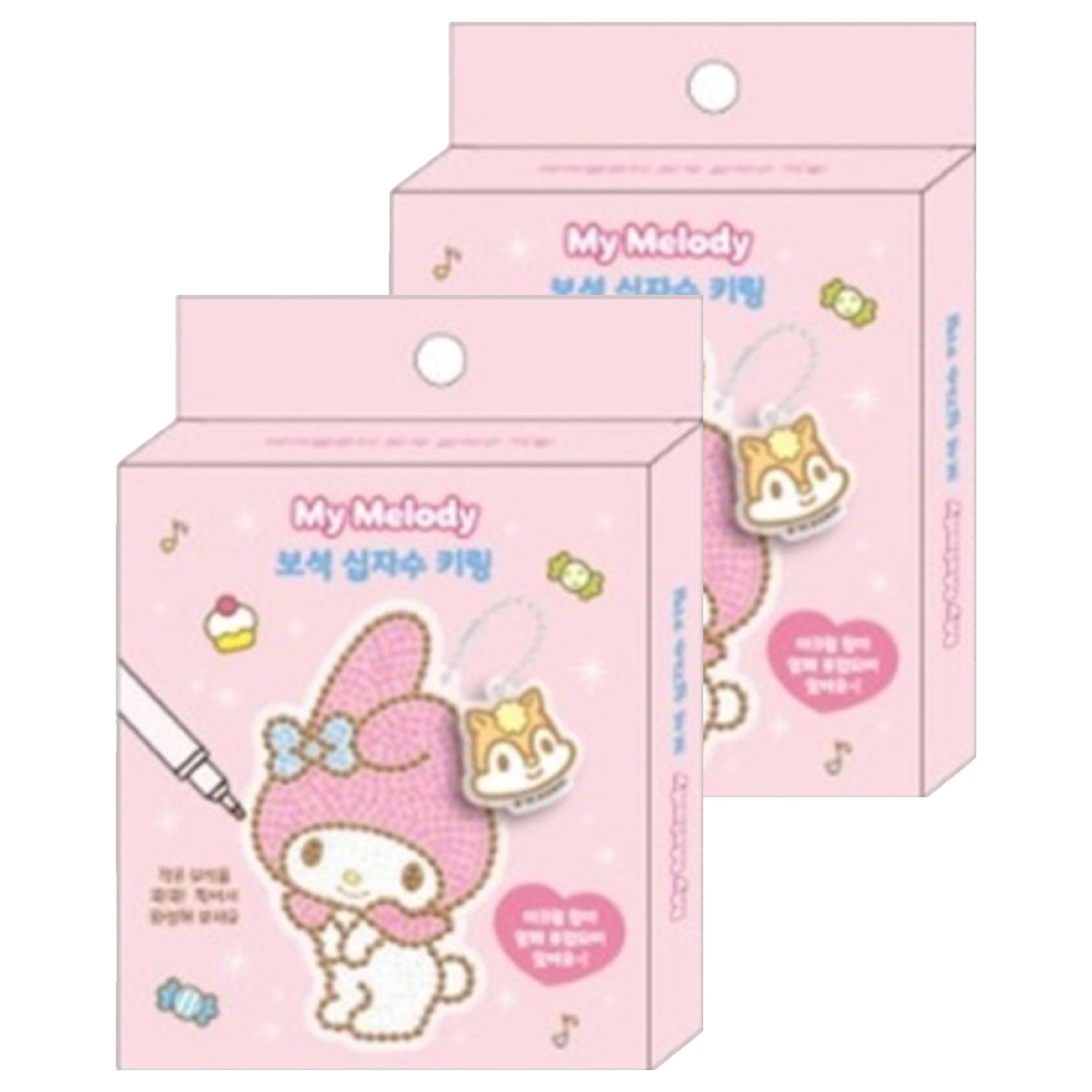 산리오 캐릭터즈 아크릴 보석십자수 키링 2p 세트 9,100원