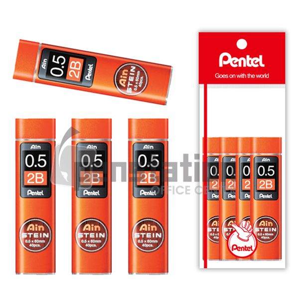 펜텔 아인슈타인 샤프심 0.5mm 2B/3B/4B 4개 세트(펜텔 전용 포장 케이스/선물용) 11,500원