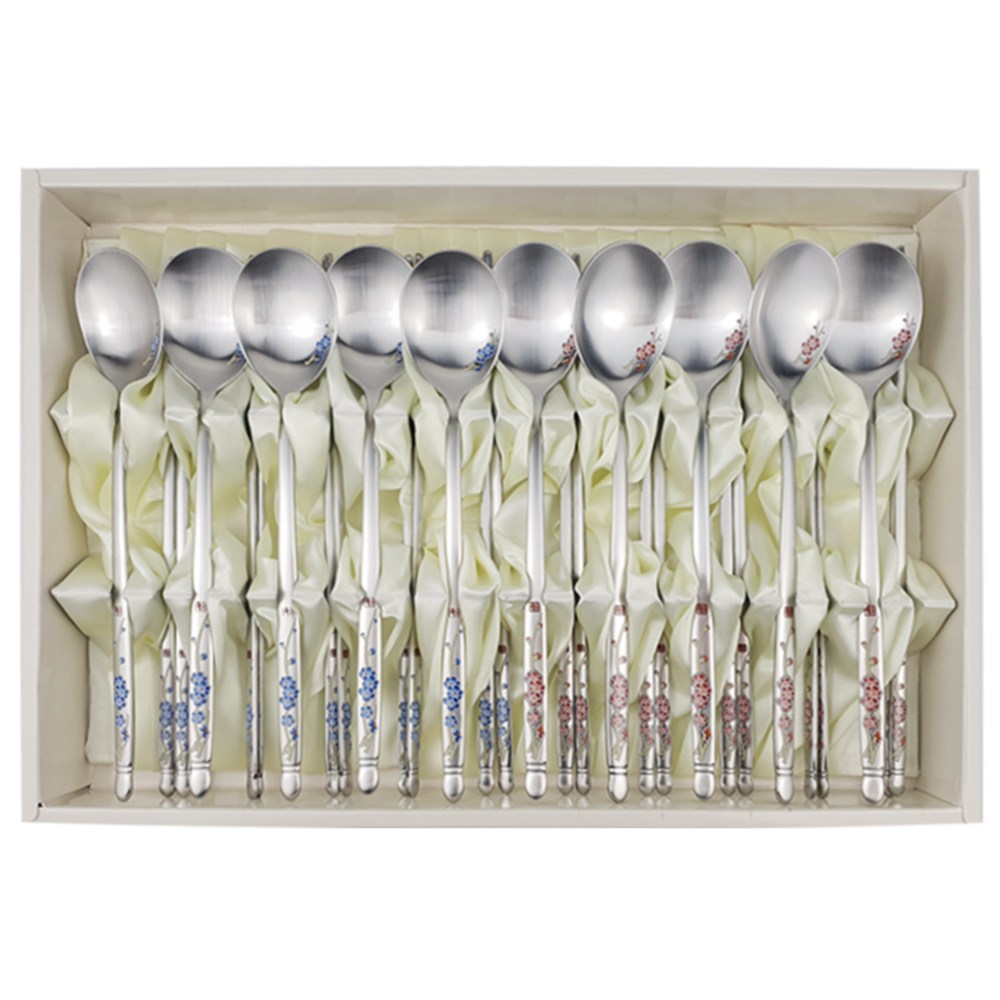 키친아트 웰빙매화 부부수저 2p세트 부부수저 2인 수저세트, 혼합, 1세트, 10인조 69,000원