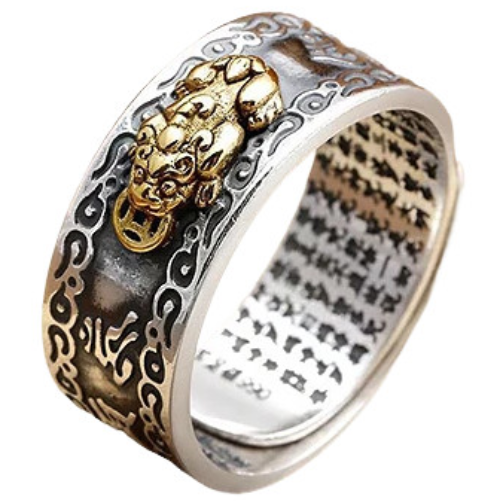 씨엔와우 진순은990 재물복 옴마니반메훔 행운 금강저 비휴파세토 반지 68,900원