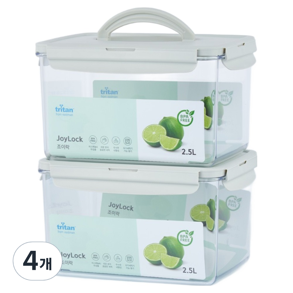 ecosense 조이락 트라이탄 밀폐용기 직사각, 4개, 2.5L 27,640원