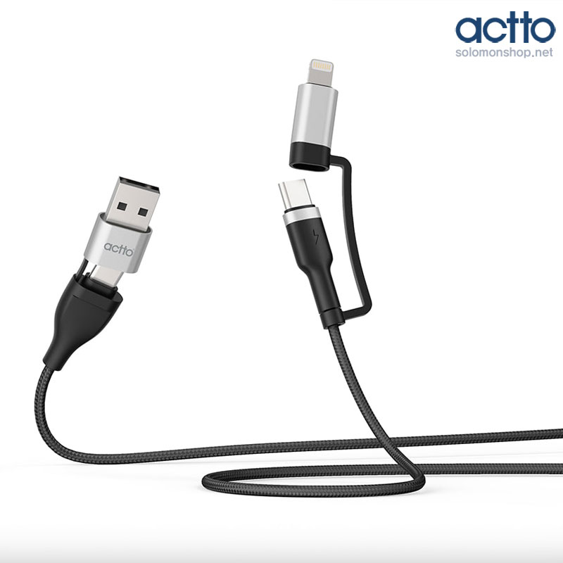 엑토 4in1케이블 USB-46 C타입,8핀의 2전원 2포트의 데이터전송 고속충전케이블/최대 60W 15,900원