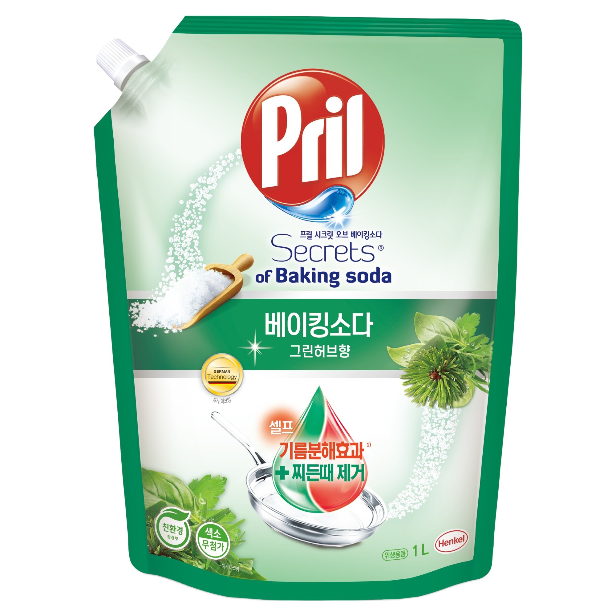 프릴 시크릿 오브 베이킹소다 주방세제 그린허브향 리필 4,930원