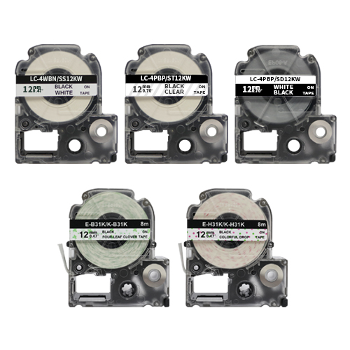 엡손 호환 라벨테이프 12mm 베스트 5종 세트 상품, 베스트5종세트 15,000원