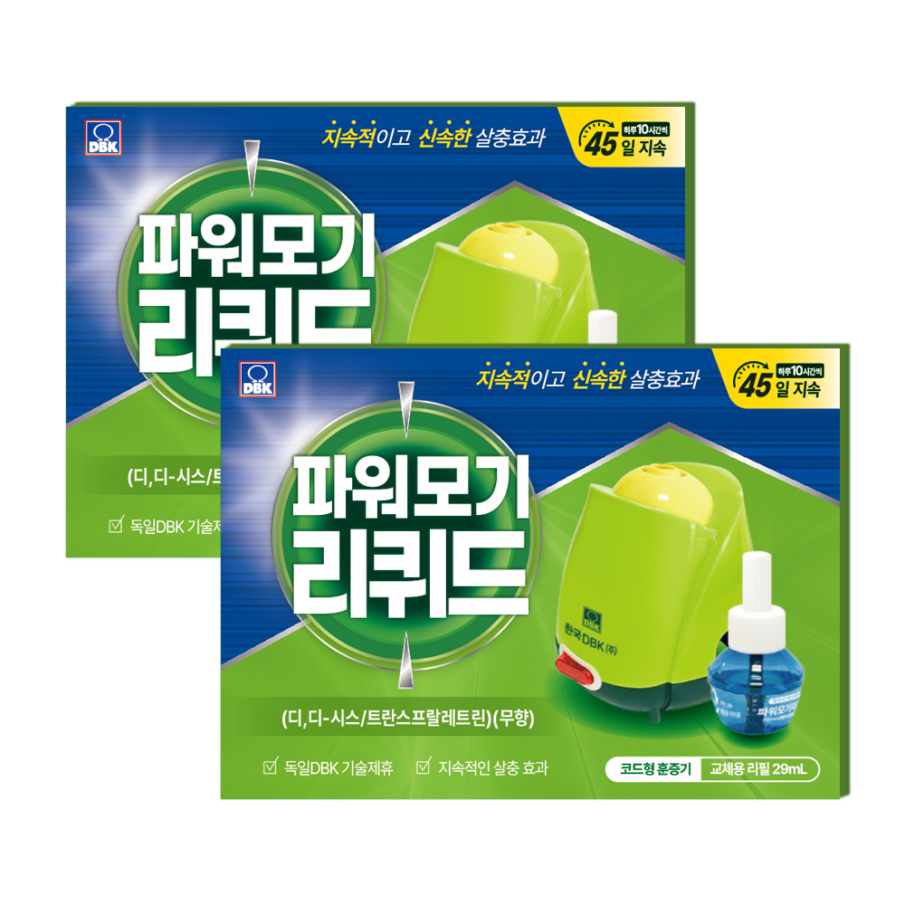 킬파프 파워 리퀴드 액체 전자 모기향 전기 모기약 액상 훈증기 리필액 세트 1+1, 35g, 2개 26,900원