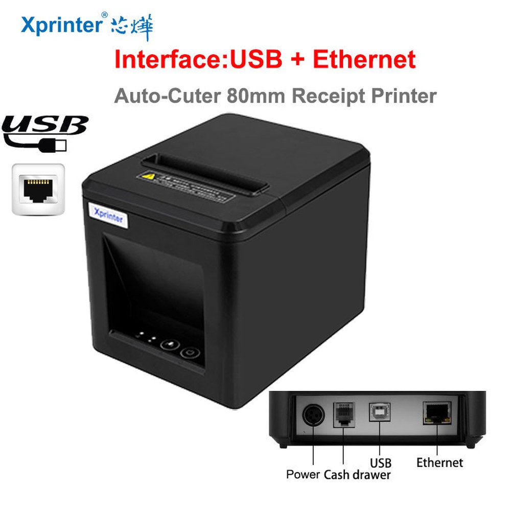 자동 절단기가 있는 Xprinter 80mm 열전사 영수증 프린터 USB 이더넷 블루투스 wifi XP N160II 80T 208,100원