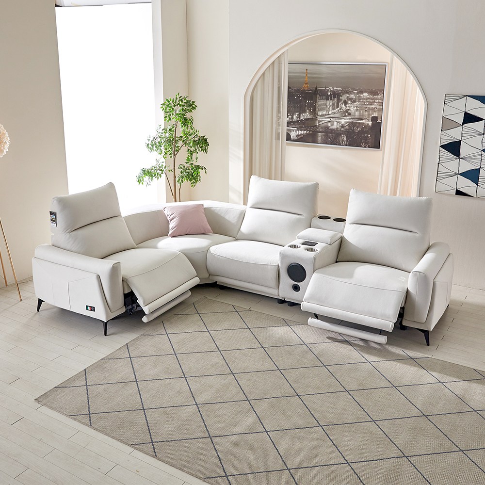 베르체 코너형 5인용 메카원단 패브릭 모듈 전동 리클라이너소파  홈바포함 1,977,000원