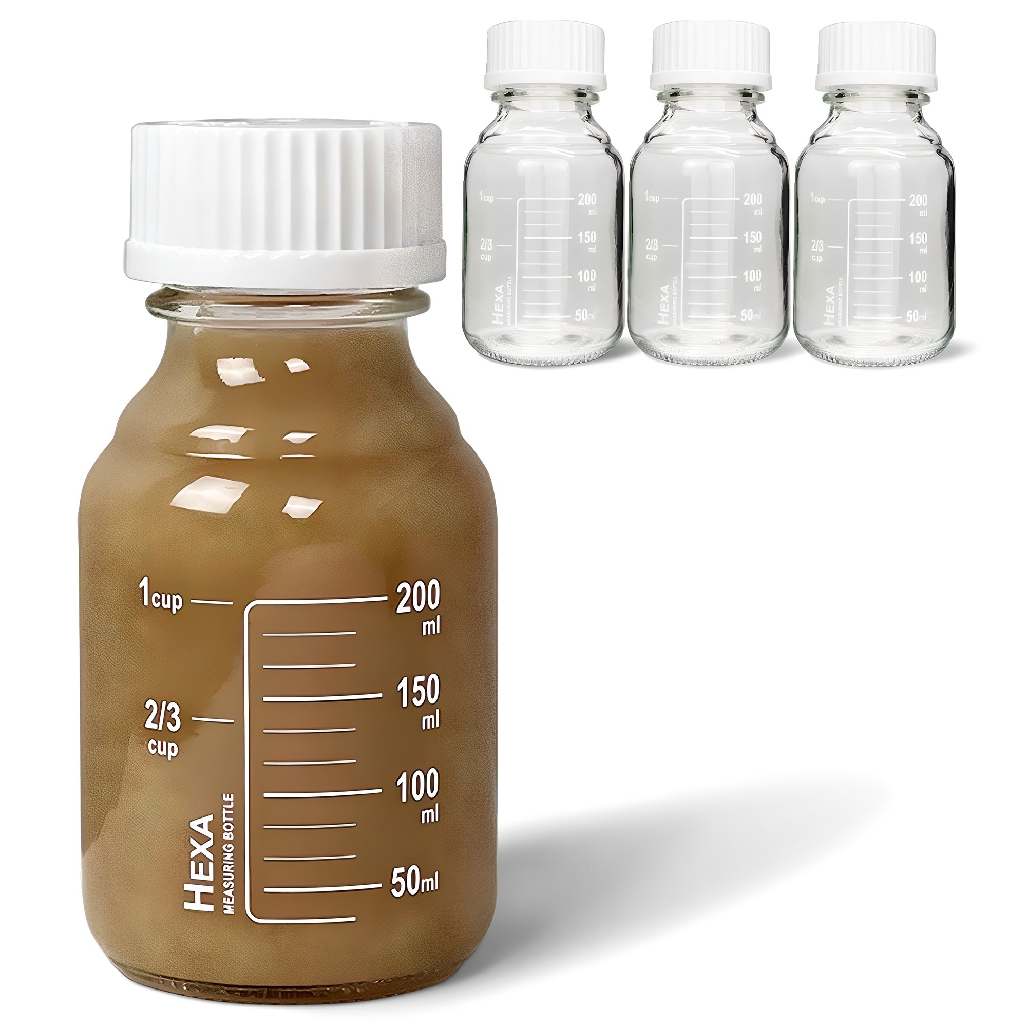 미르코리아 헥사 눈금 유리병 MW250, 250ml, 4개 9,800원