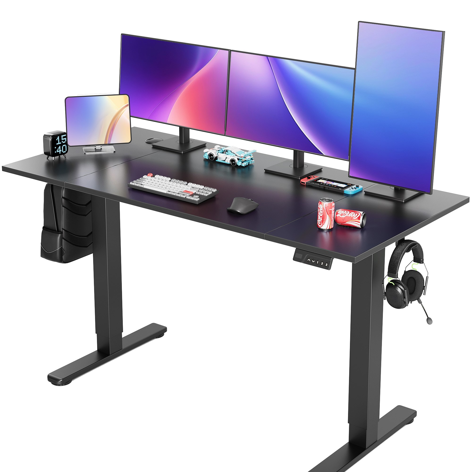 Claiks 스타일 높이조절 모션데스크 전동 컴퓨터 책상 공부 사무용 스탠드 테이블, 블랙 159,990원