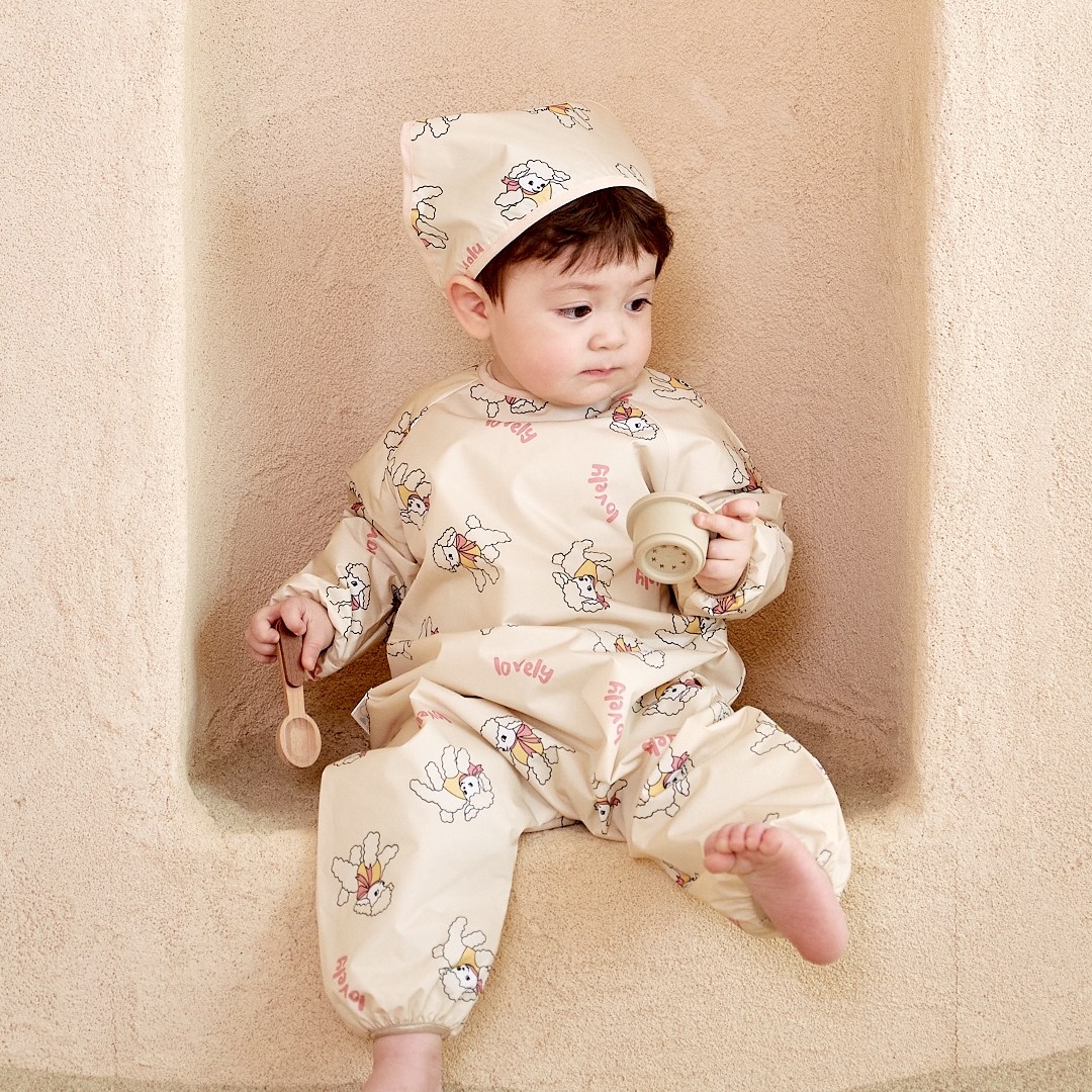 아이주 아기 유아 미술가운 촉감 놀이 전신 돌 어린이 모래놀이옷 갯벌체험 키즈 옷 방수, 러블리양 29,900원