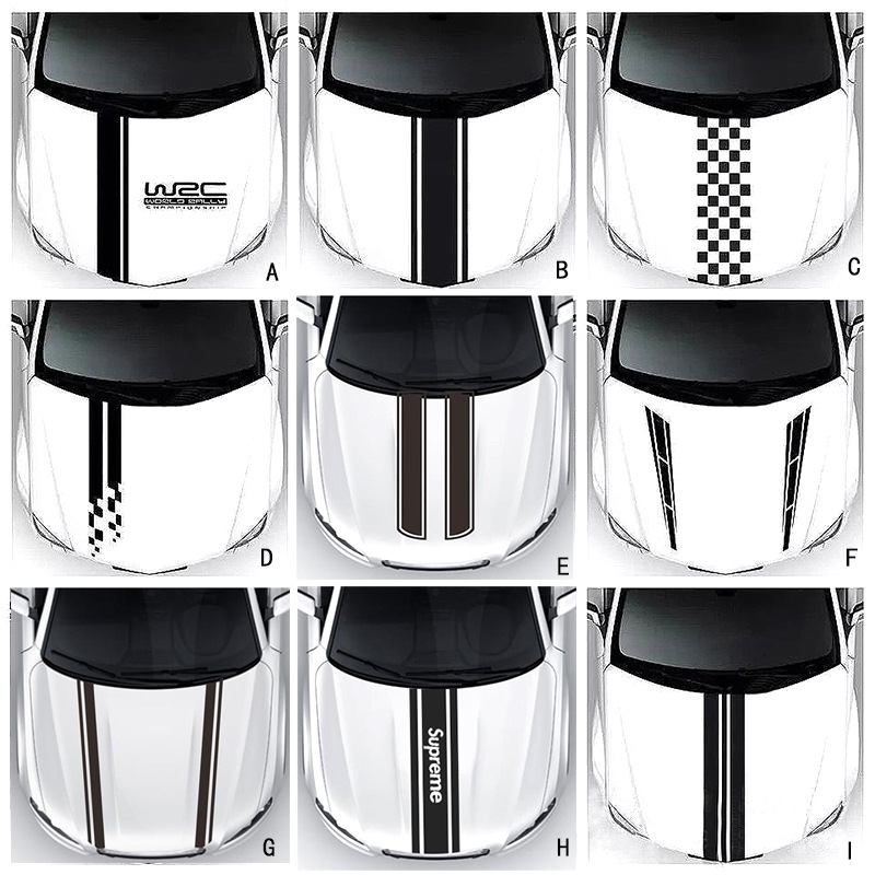 스마일 자동차 스티커 본넷 차량용 레이싱 후드 데칼 튜닝 스티커 1+1, 1개, 옵션 D 17,600원