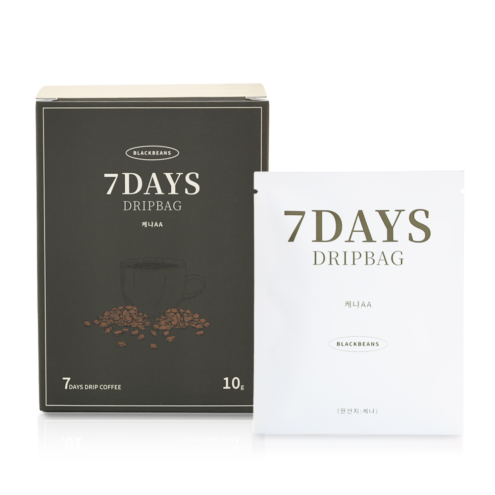 블랙빈스 드립백 커피 케냐AA, 1개, 7개입, 10g 7,990원
