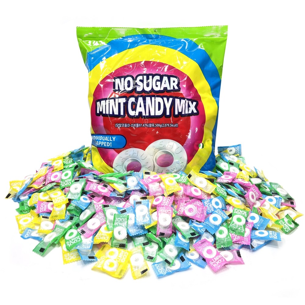 노슈가 민트캔디 믹스 (약370EA)대용량 목캔디 무설탕 제로 캔디, 1개, 500g 7,950원