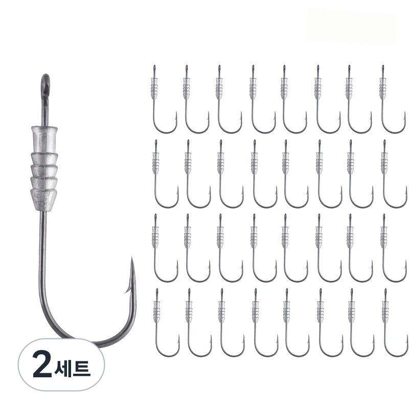 Hqzoomee 낚싯바늘 웨이트 훅 세트 는 무게가 있는 낚시 웜 후크로 구성되어 있으며, 직선 줄기와 둥근 구부림을 가진 베이스 낚시 지그 후크입니다LWQTG 31,110원