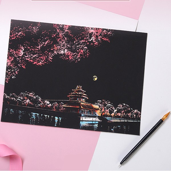 DIY 그림그리기 색칠놀이, 36종 스크래치 페이퍼 스크래치북 컬러링북 나이트뷰, 집돌이 집순이 집콕 방콕 킬링타임 4,900원