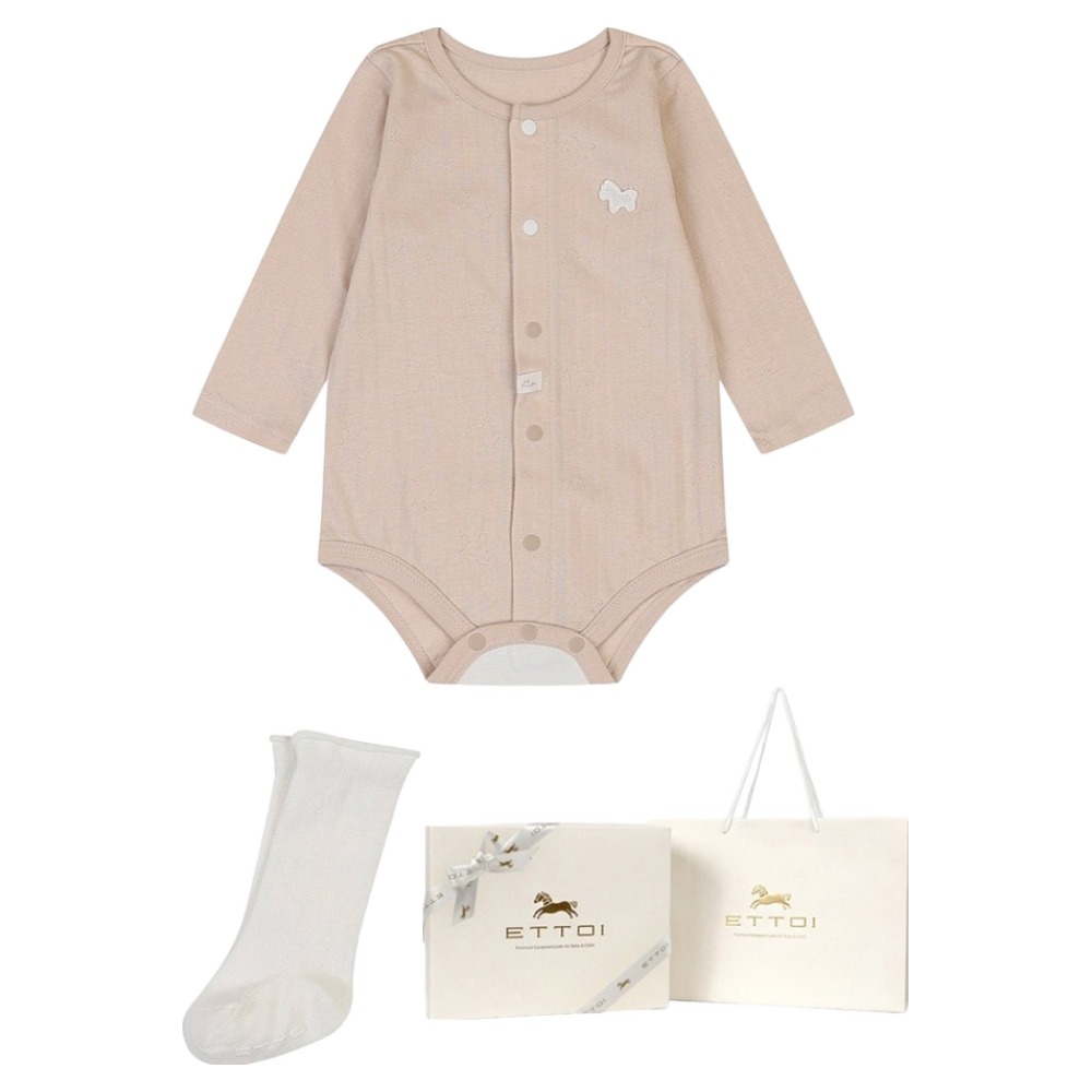 에뜨와 신생아용 선물용 마론 바디수트 + 양말 선물포장 세트 + 쇼핑백 40,890원