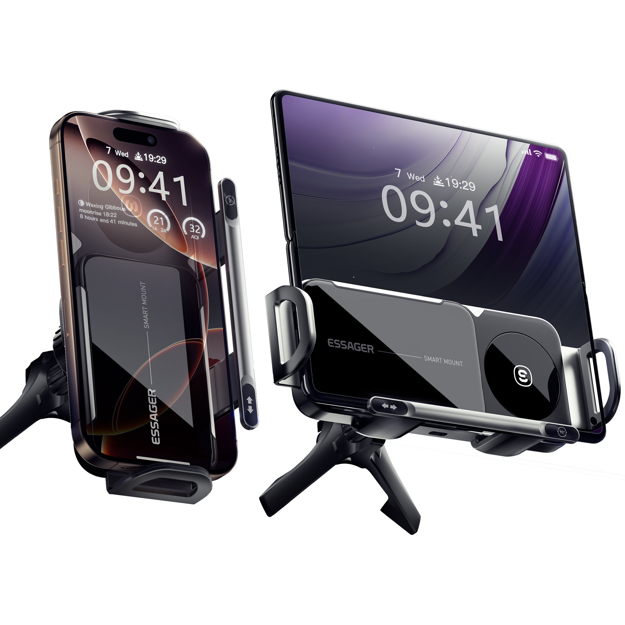 Essager 갤럭시 Z폴드 5/6 호환 15W 핸드폰 차량용 고속 무선충전 거치대 23,900원