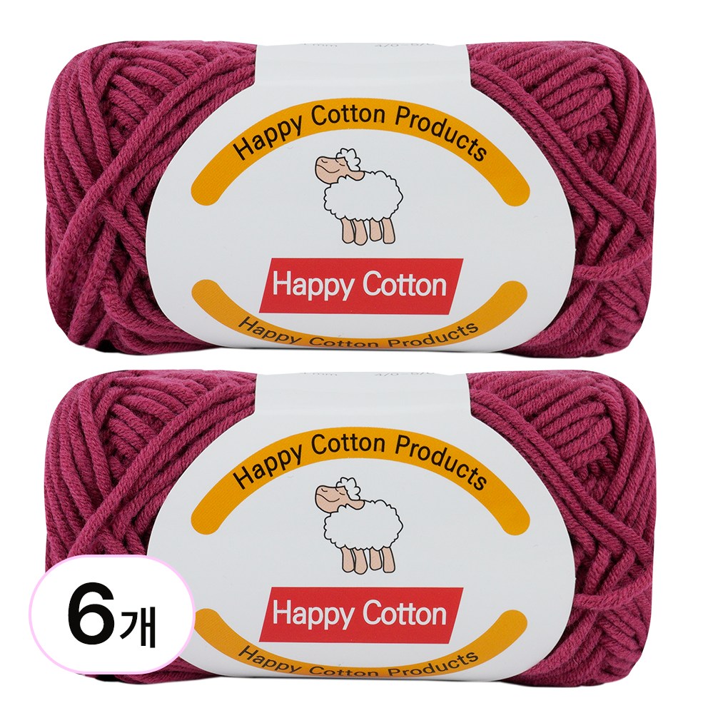 삼성모사 해피코튼 뜨개실 45g, [해피] 718 플럼 6개, 1세트 18,000원