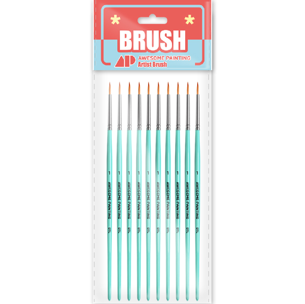 어썸페인팅 다용도 세필 붓 라인붓 둥근붓 디테일 라이너 DETAIL 10p 8,290원