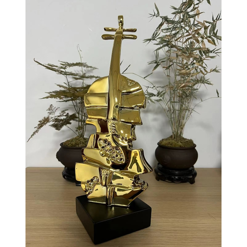 대형 바이올린 37cm골드&실버 택일 선반 장식 카페 거실 장식품 인테리어 소품, 골드 68,500원