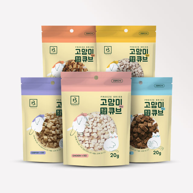 브리더랩 고먐미 5종콤보 20g x 5개 고양이 동결건조 간식, 5개, 콤보 10,000원