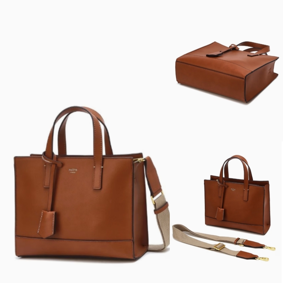 [AK플라자] [헤지스] 브라운 로고배색 토트백 HJBA5F890W3 143,500원