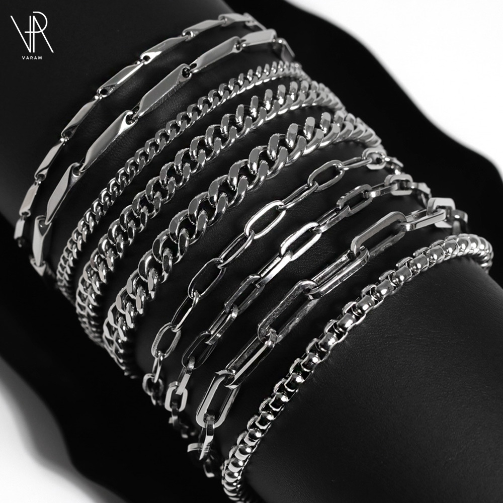 VARAM 서지컬스틸 변색없는 데일리 실버체인팔찌 9,900원