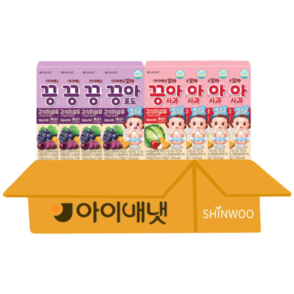 아이배냇 꼬마 끙아젤리 2종, 1세트, 800g, 사과4+포도4 27,000원