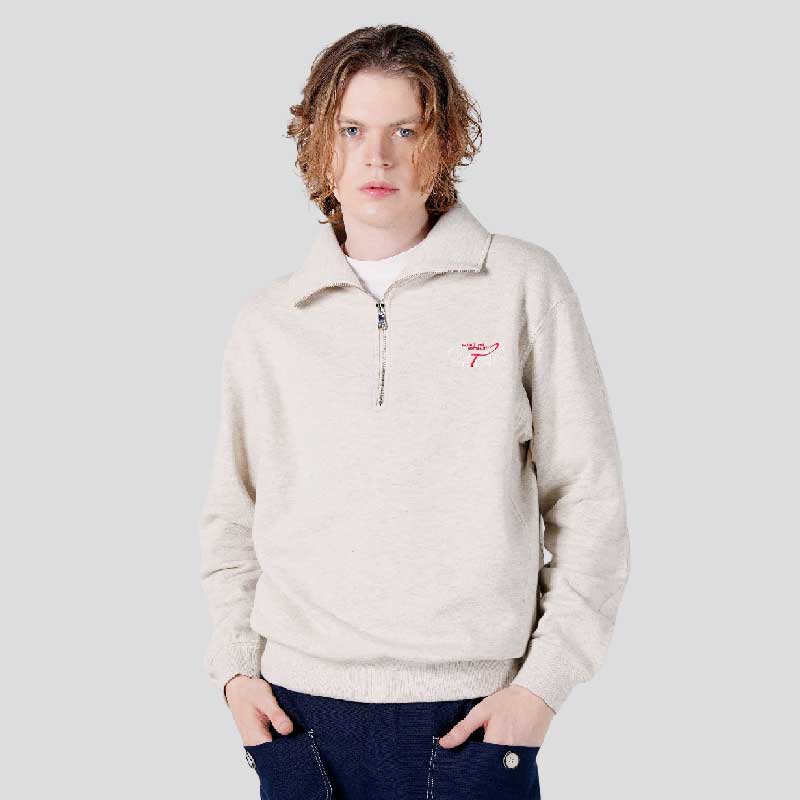 [커스텀어스] 남자 로고자수 하프집업 스웻셔츠 CXS25FKKT918 BEI 80,100원