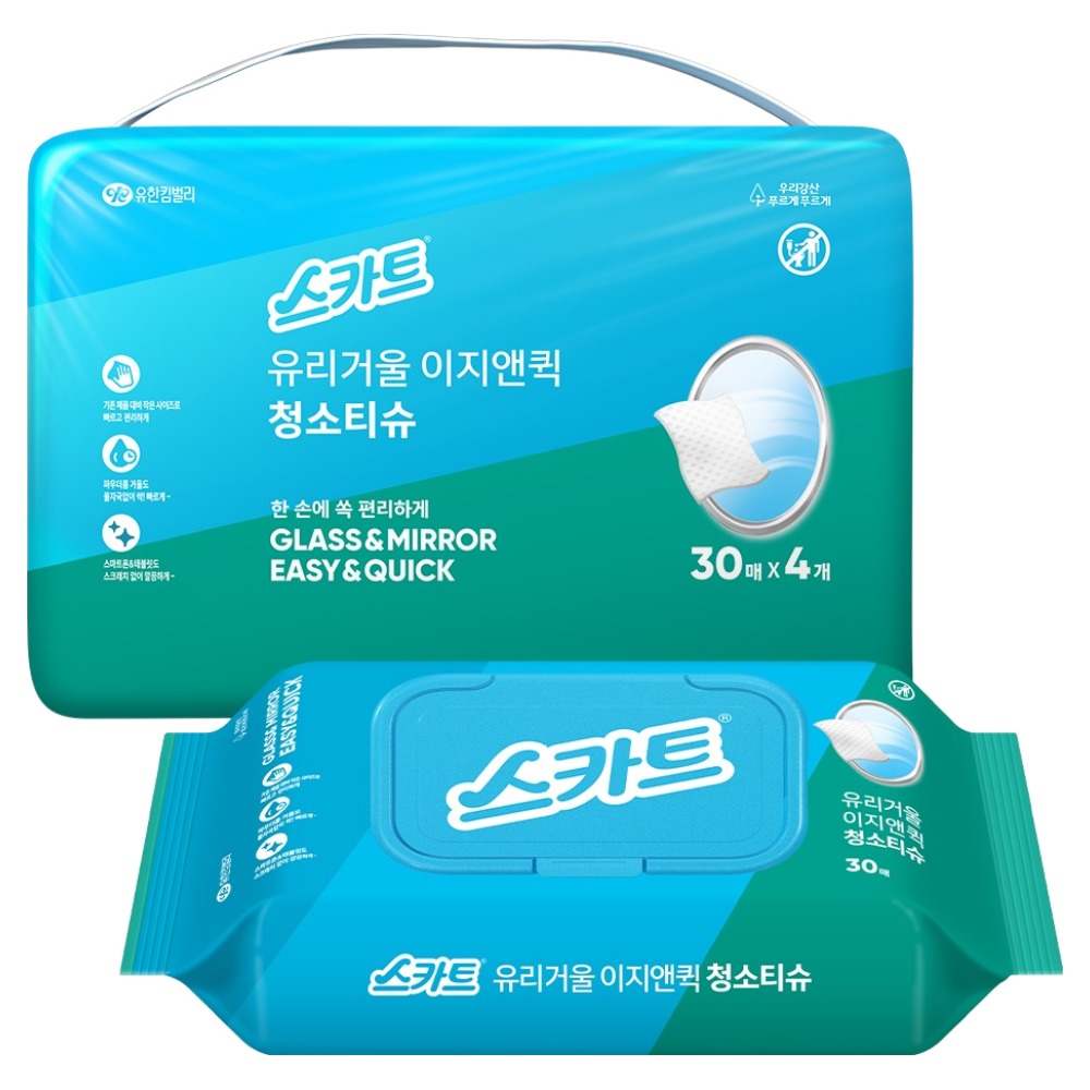 스카트 유리거울 이지앤퀵 청소티슈 30p 8,550원