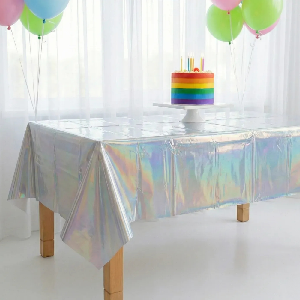 디어이브 생일파티 식탁보 반짝이는 홈파티 테이블보, 1개, 홀로그램 5,000원