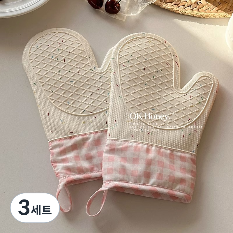딱하루템 두꺼운 실리콘 주방 오븐 장갑 2개, 현재가 36,050원