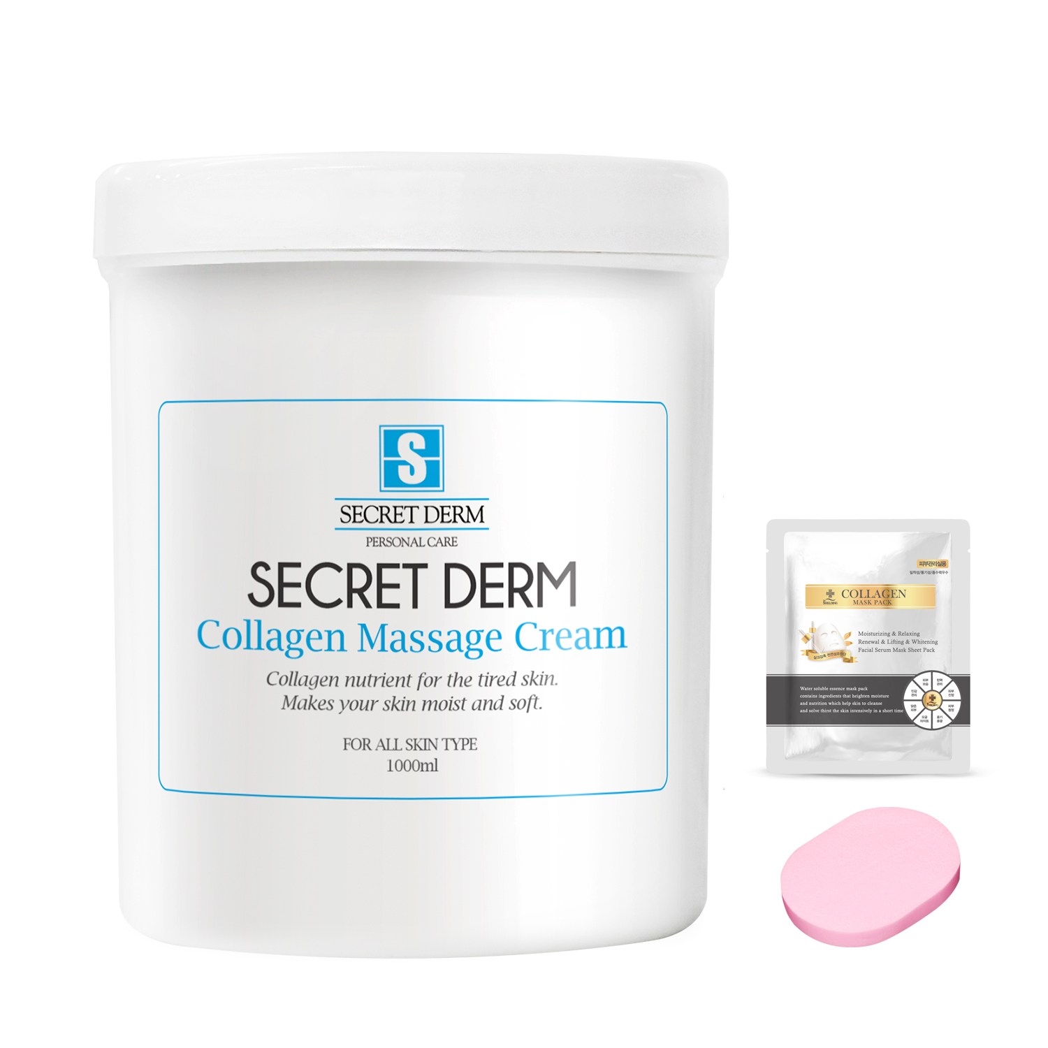 마사지크림 콜라겐 1,000ml 시크릿덤 전용세트, 1개, 1L 20,900원