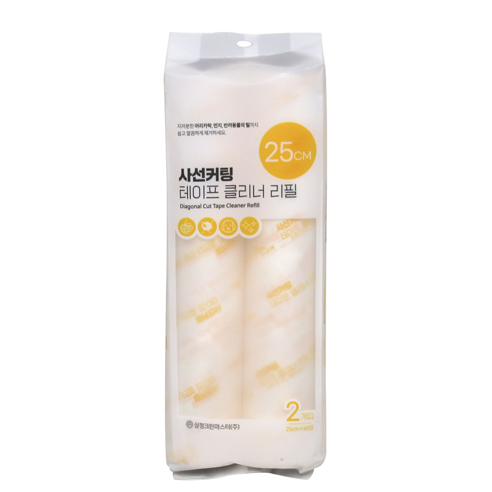 사선컷팅 테이프클리너 리필 2롤 25cm x 60장 돌돌이 특대형 찍찍이 6,900원