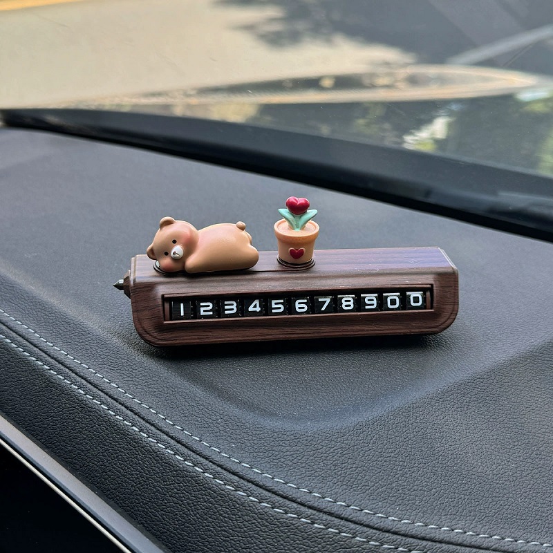 시웨이 원목패턴 주차번호판 자동차 탈출 망치 듀얼 전화번호판 귀여운 캐릭터 10,370원