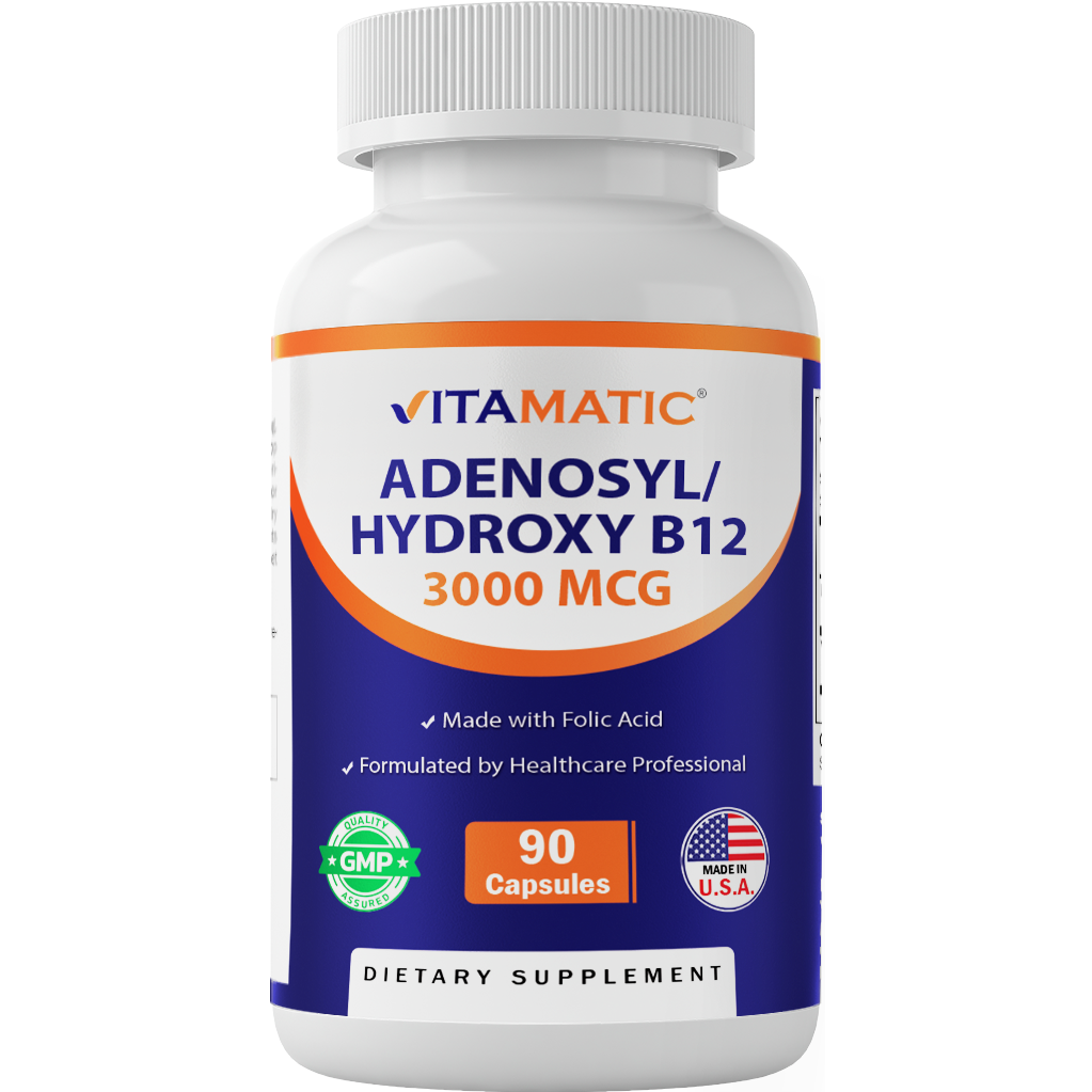 Vitamatic 아데노실코발라민 & 하이드록소코발라민 B12 + 엽산 - 90 베지 캡슐 88,350원