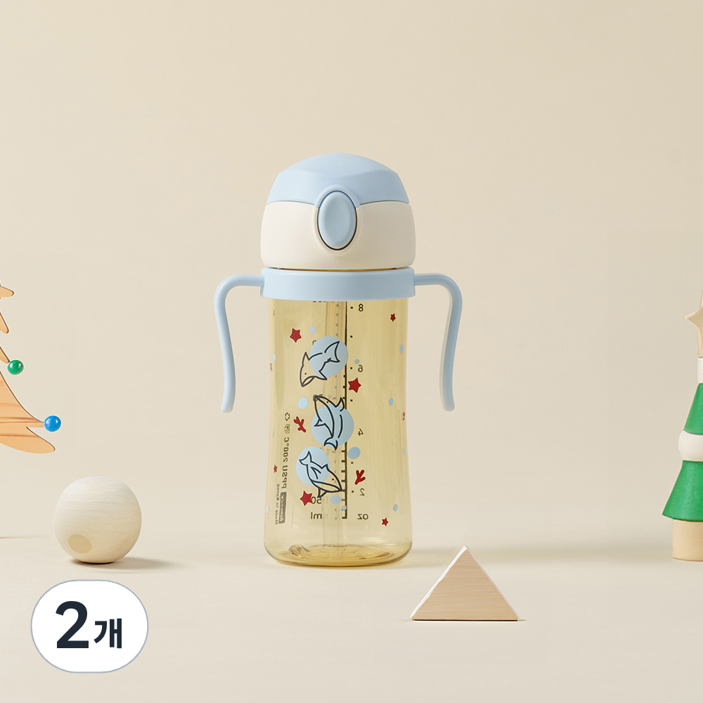 베베픽 유아용 원터치 PPSU 빨대컵, 250ml, 2개, 코랄샤크블루벨 33,800원